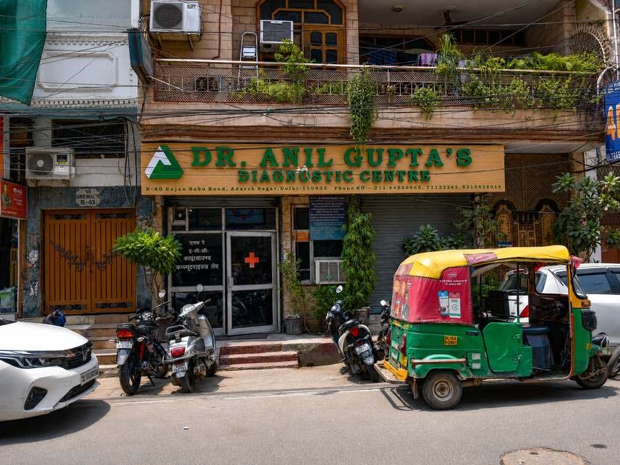 Dr. Anil Gupta's Diagnostic Centre storefront, Adarsh Nagar, Delhi